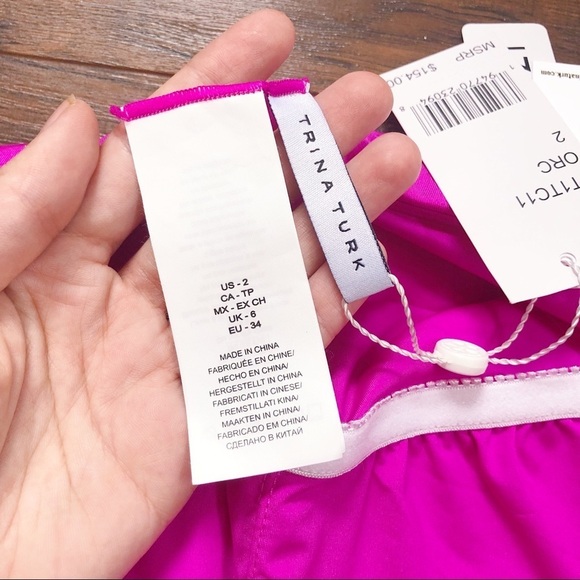 Trina Turk • halter high neck swimsuit one piece orchid flounce fuchsia pink - Picture 6 of 14